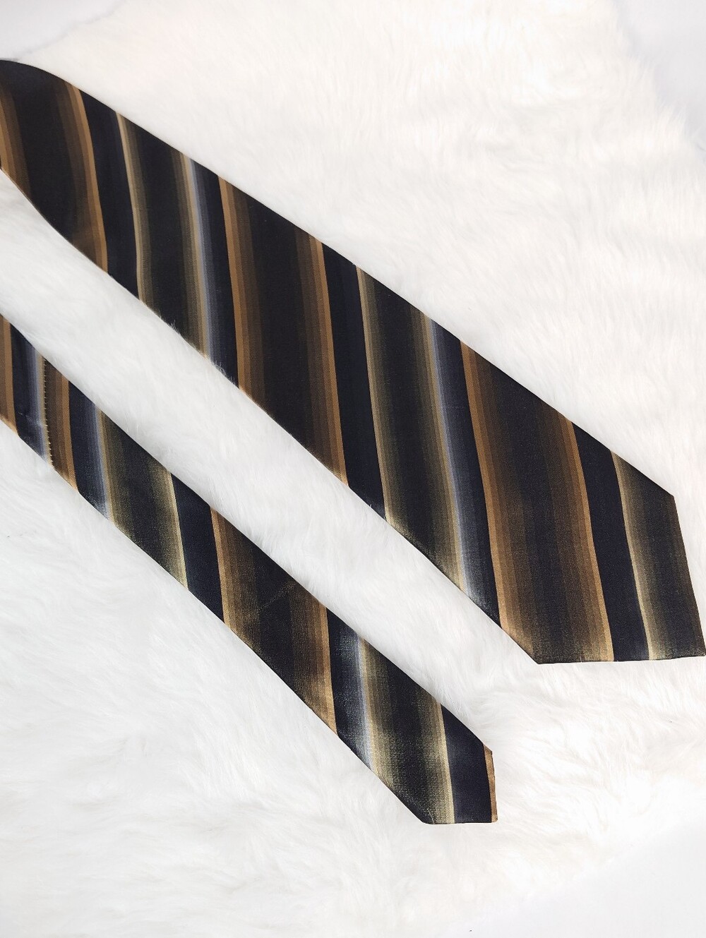 Van Heusen Men’s Striped Tie Black Brown Gray Classic Necktie